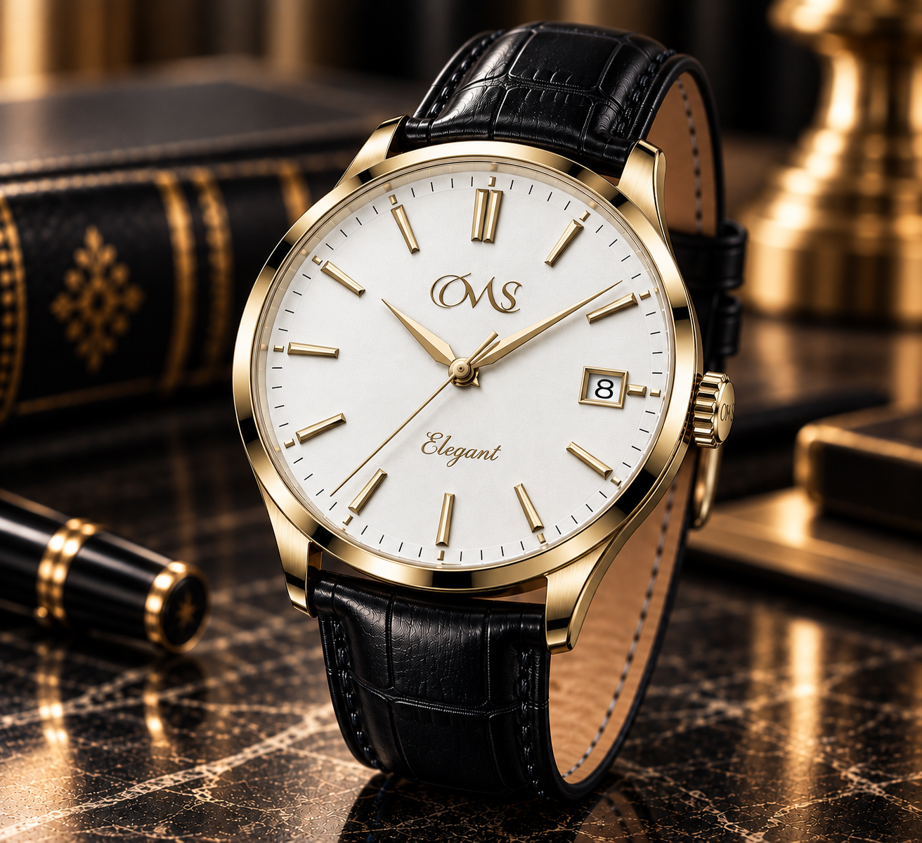 OMS – ELEGANT Hvit gullfarget